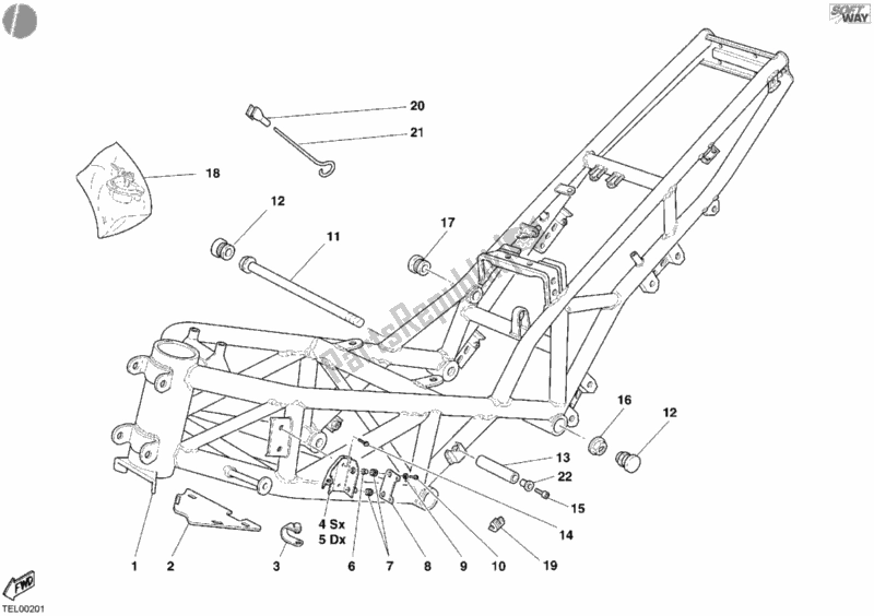 Toutes les pièces pour le Cadre du Ducati Sport ST4 S USA 996 2005